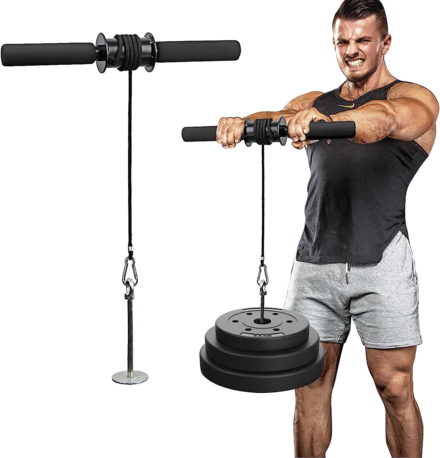 Adjustable Boxing Speed Arm Trainer - Home Gym Wrist & Arm Strengthener Flywheel Resistance Multi Functional Combat Training Tool Boxing Mma Fitness Blac