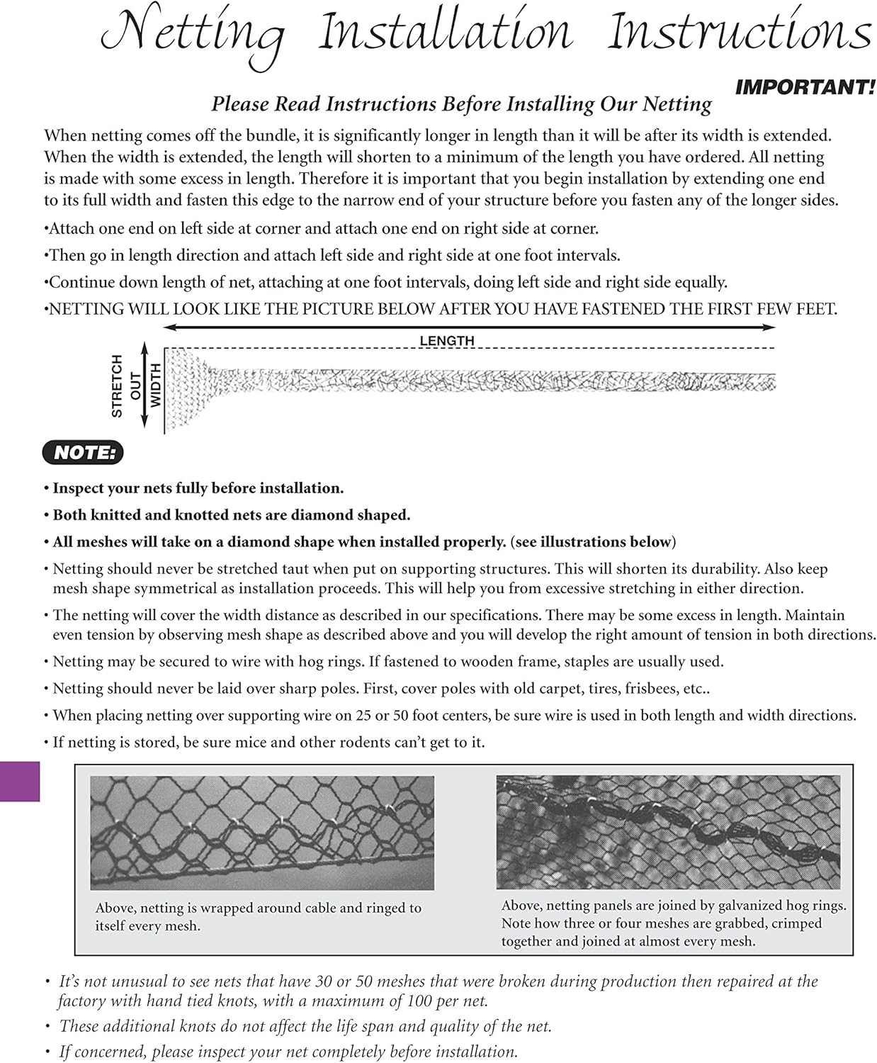Aviary Netting Heavy Knotted 2 inch Poultry Net (25 ft x 50 ft