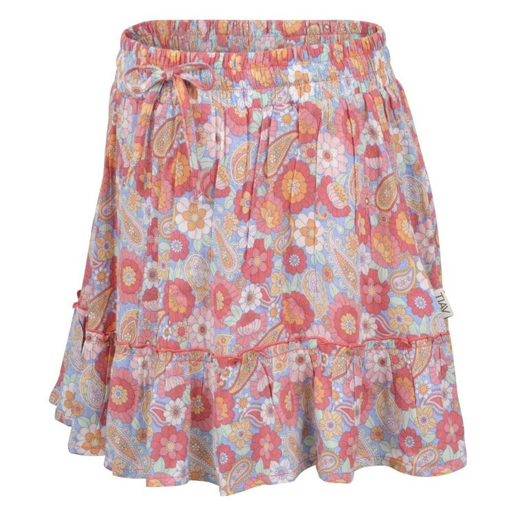 Trip In A Van Kids Printed Skirt Paisley Foral Aop
