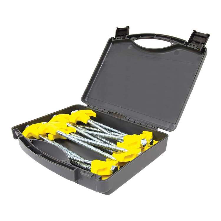 OZtrail Screw In Tent Peg Set Grey & Yellow