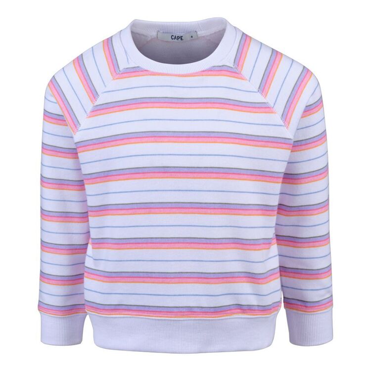 Cape Kids Girls Striped Crew Neck Fleece Striped