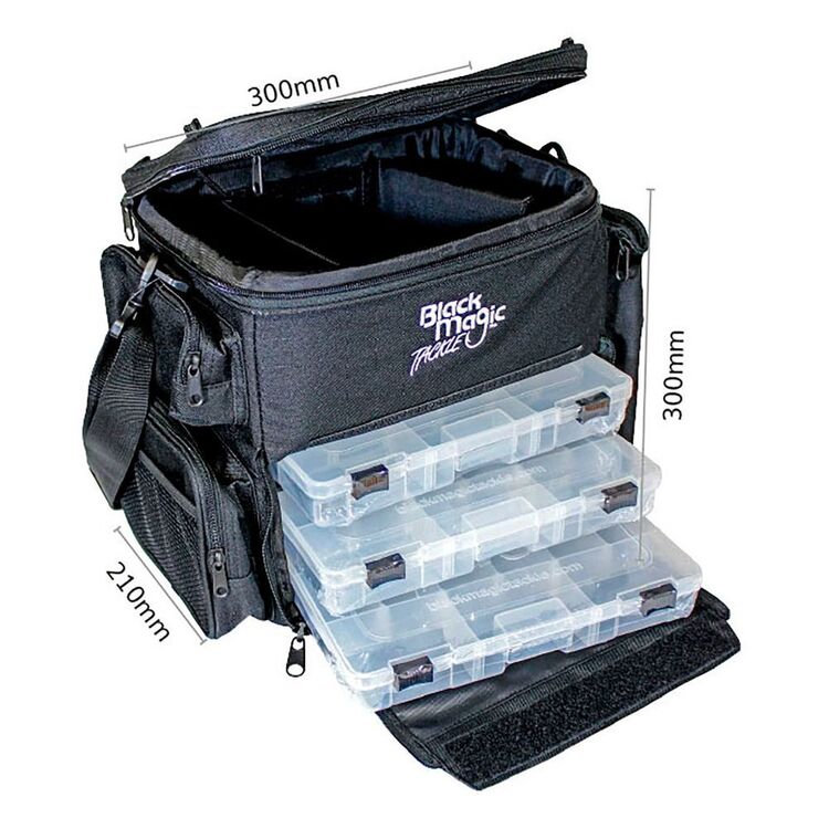 Black Magic Tackle Bag & Trays (3 Pack) Black