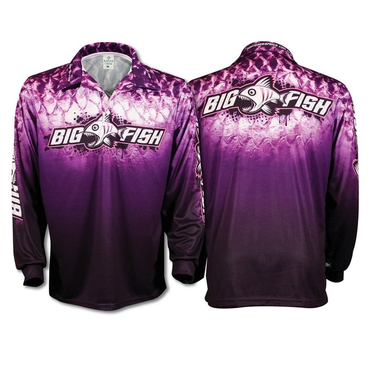 Bigfish Purple Scales Adults' Sublimated Polo Shirt Purple