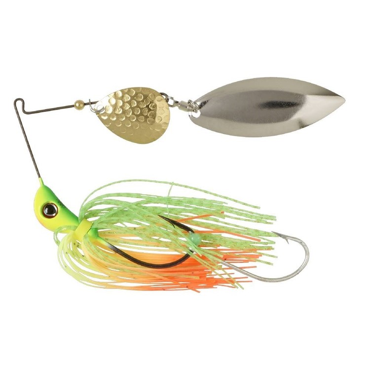 Bassman Codman Tandem 1/2 Oz Spinnerbait Lime, Chartreuse & Orange