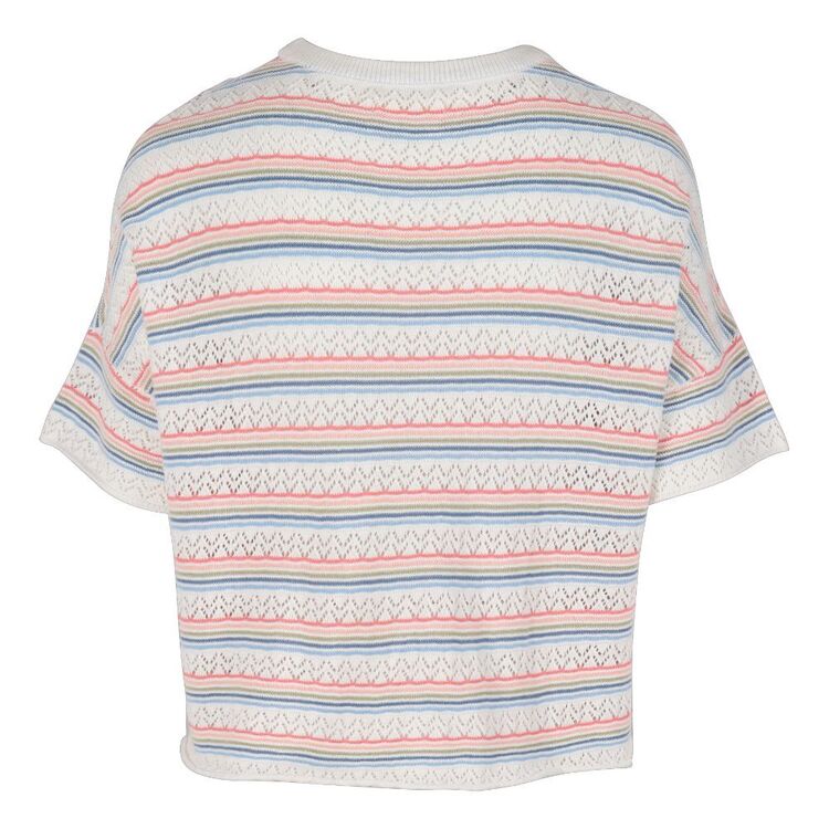 Trip In A Van Women's Knit Top Egret / Stripe