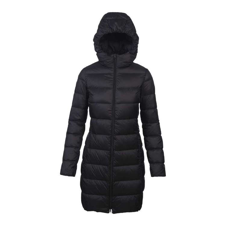 Cape Women's Travel-Lite Long Line Hooded Puffer Jacket Black