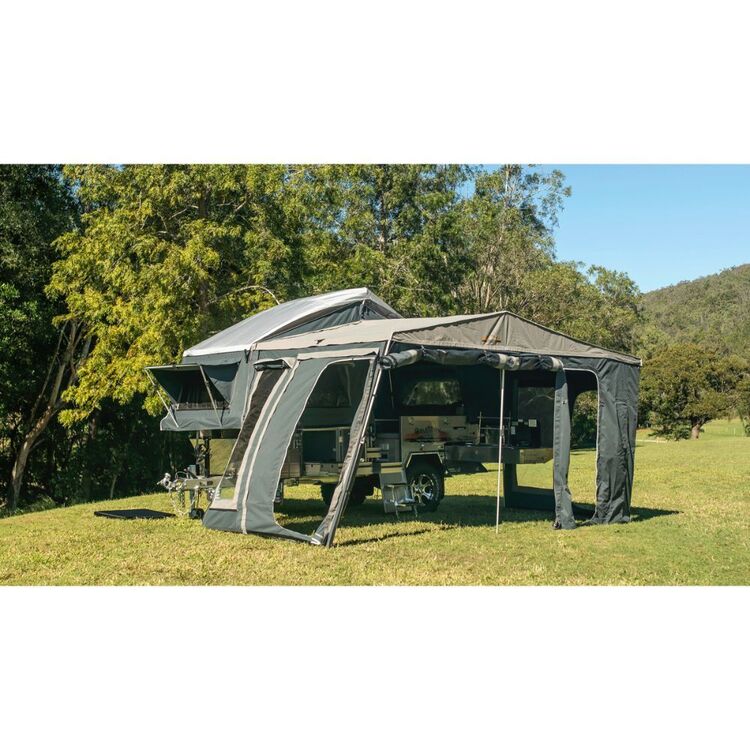 Austrack Savannah X Forward Fold Rear Slide Camper Trailer Grey