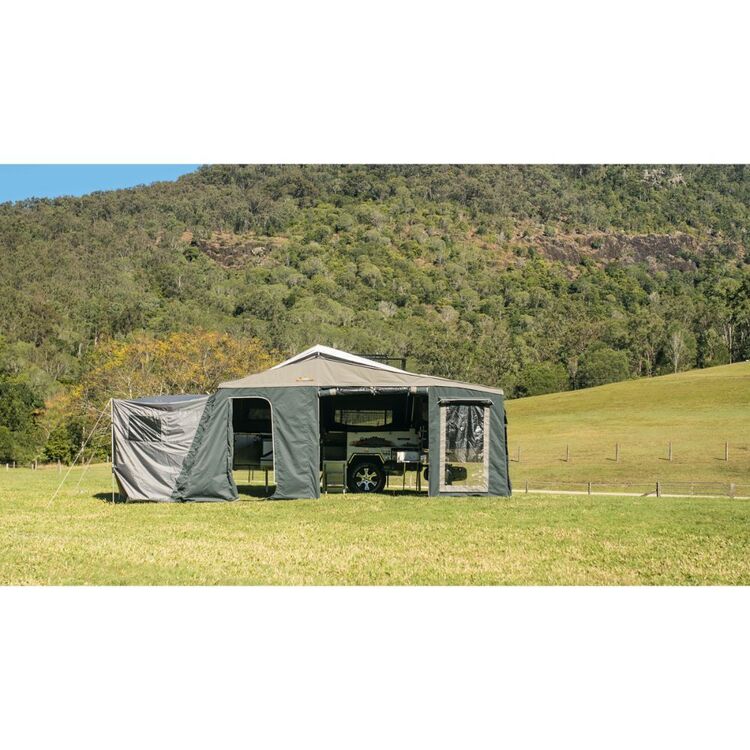 Austrack Savannah X Forward Fold Rear Slide Camper Trailer Grey
