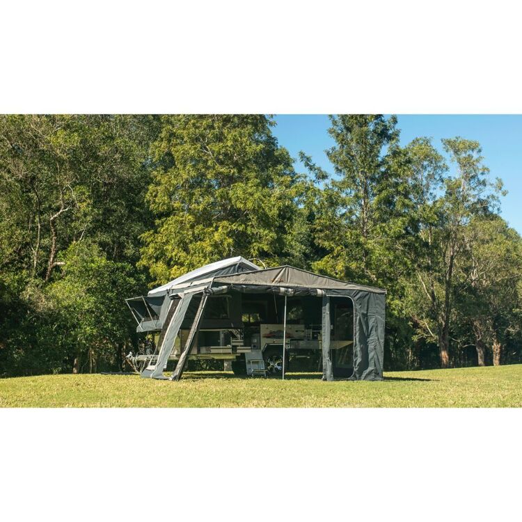 Austrack Savannah X Forward Fold Rear Slide Camper Trailer Grey