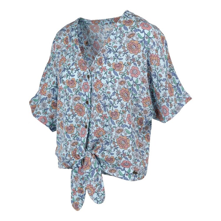 Trip In A Van Women's Short Sleeve Pattern Shirt Summer Bouquet