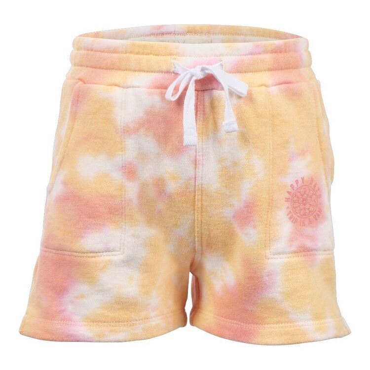 Trip In A Van Kids Tie Dye Knit Shorts Coral / Honey Tie Dye