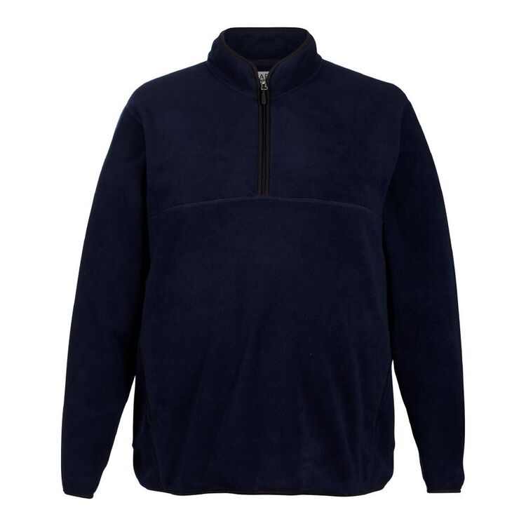 Cape Men's Quarter Zip Frost Fleece Top Plus Size Navy