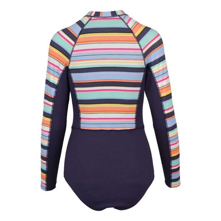 Body Glove Women's Stripe Long Sleeve Rash Suit Navy & Print