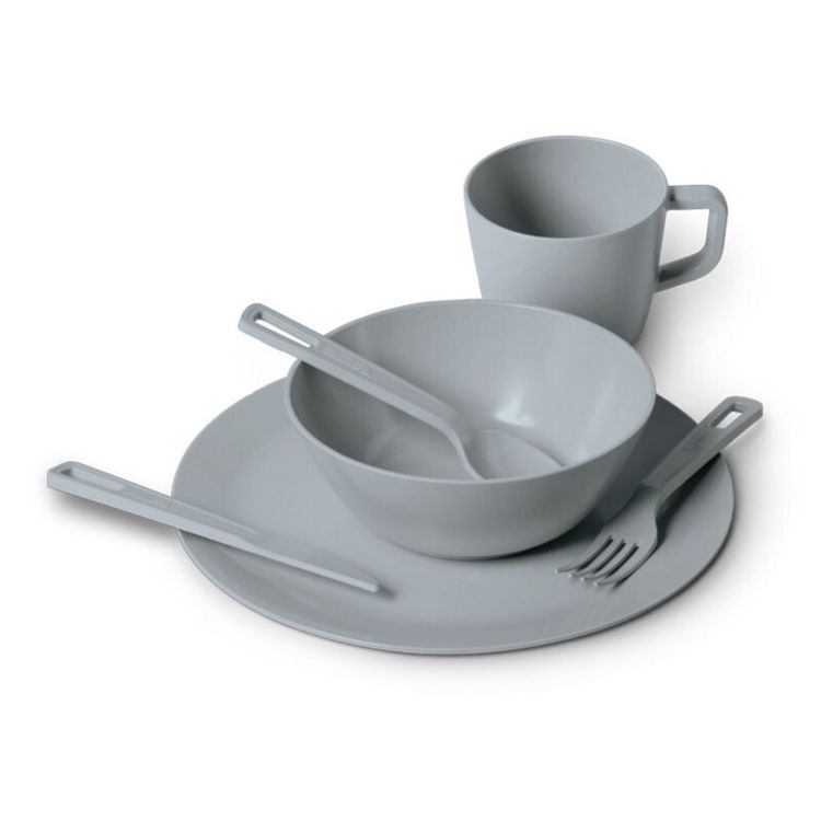 Campfire 1 Person Bamboo Camp Set Grey