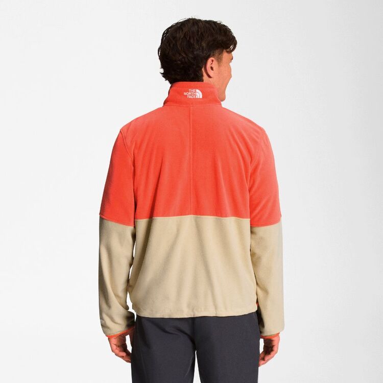 The North Face Men's Polartec Quarter Zip Fleece Brown / Retro Orange