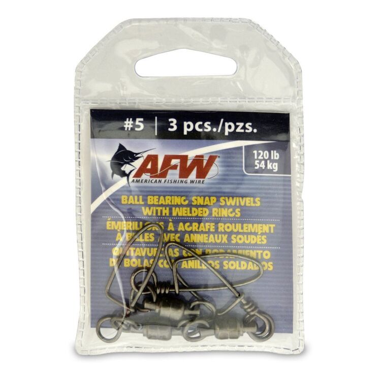 AFW Ball-Bearing Snap Swivels Grey