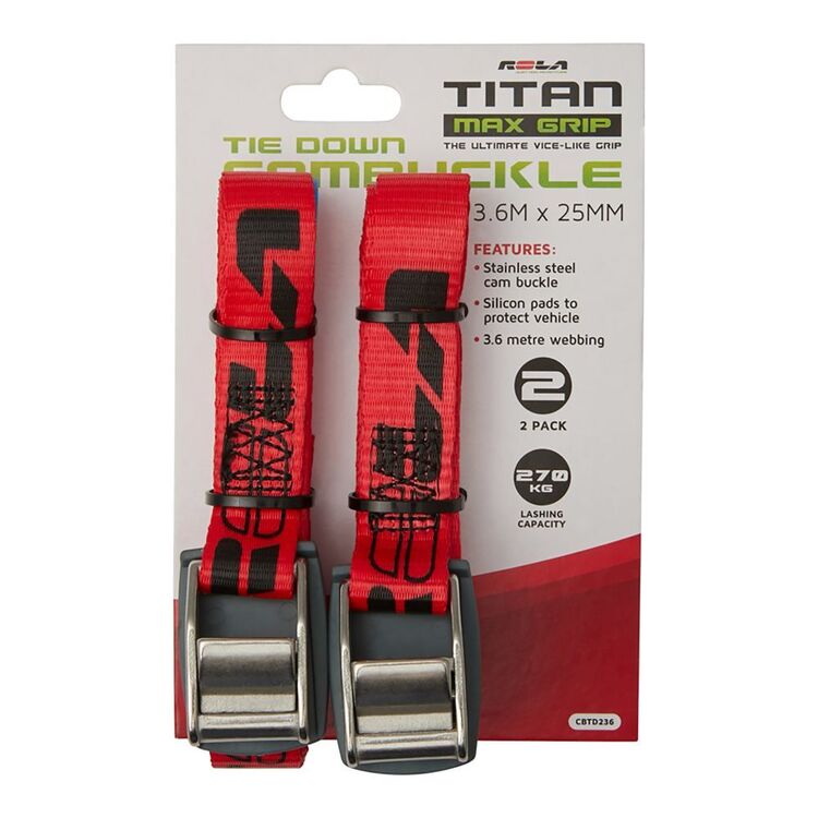 Rola Titan Cambuckle Tie Down Pair Silver