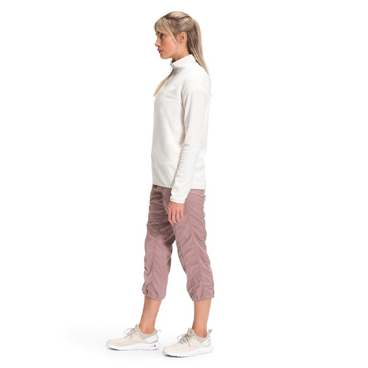 The North Face Women's TKA Glacier Quarter Zip Fleece Gardenia White