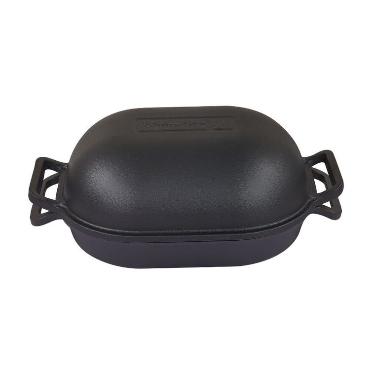 Campfire Cast Iron Oval Camp Oven 2 Piece Set Black