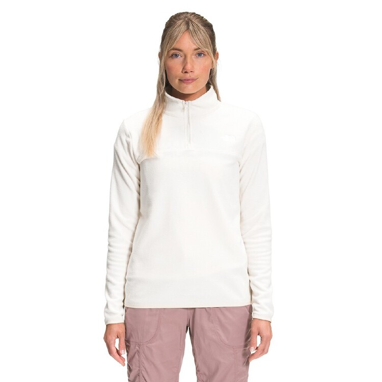 The North Face Women's TKA Glacier Quarter Zip Fleece Gardenia White
