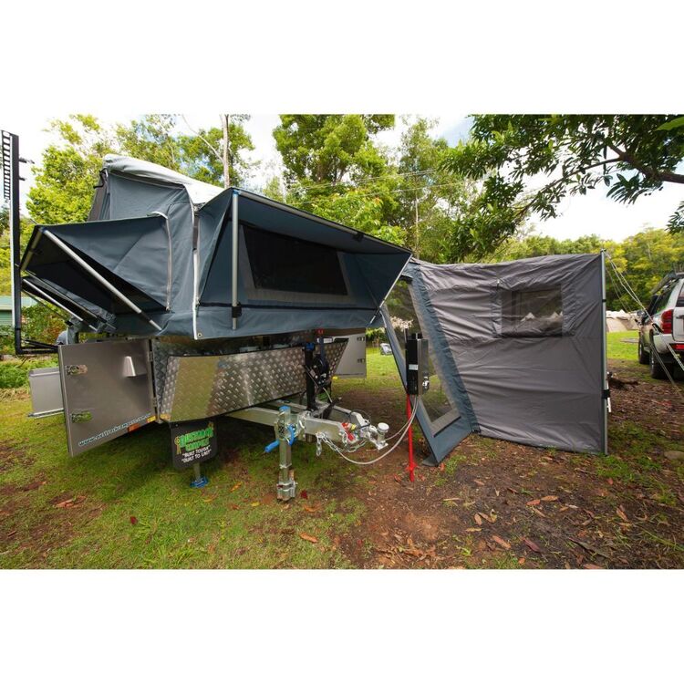 Austrack Savannah X Forward Fold Rear Slide Camper Trailer Grey