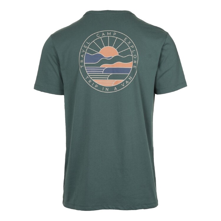 Trip In A Van Men's Travel Camp Explorer Tee Khakhi