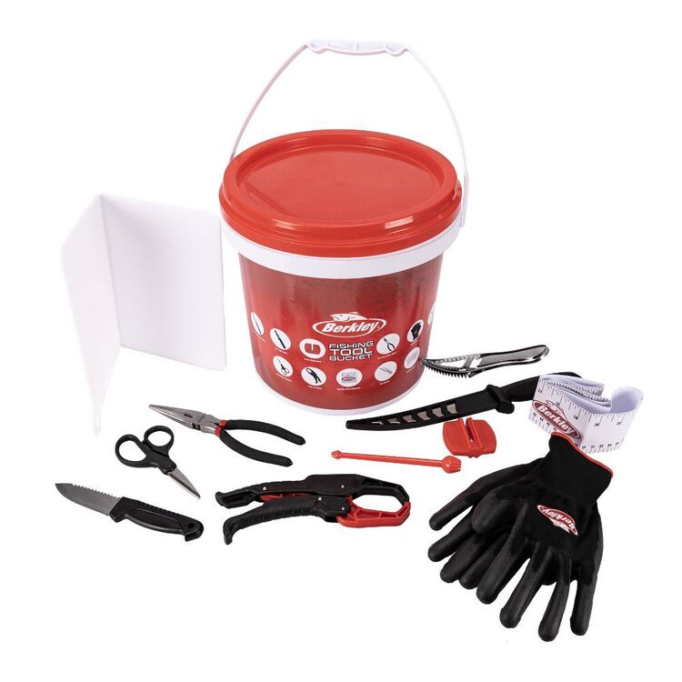 Berkley Fishing Tool Bucket II Red & White 12 Piece