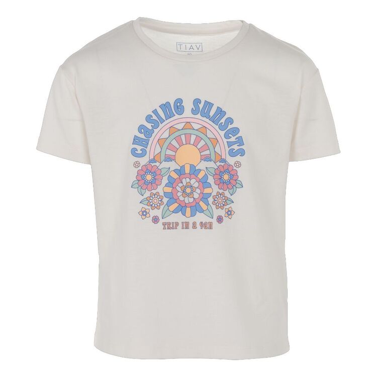 Trip In A Van Kids Sunset Tee White