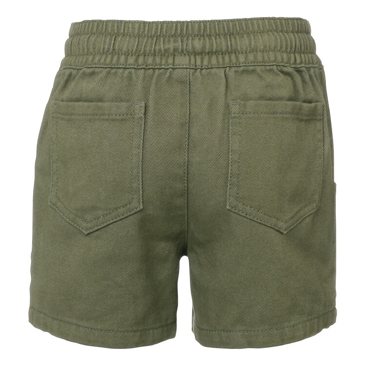 Cape Kids Girl's Paperbag Denim Shorts Olive