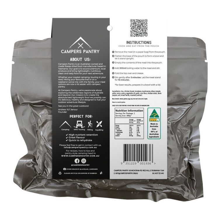 Campers Pantry Expedition Chicken Cacciatore Single