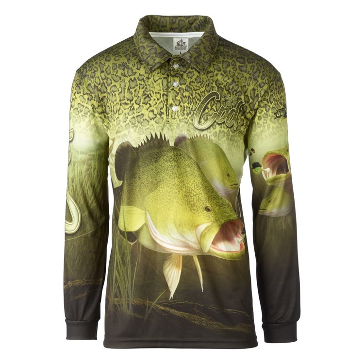 Bigfish Cod Skin Sublimated Polo Shirt Green