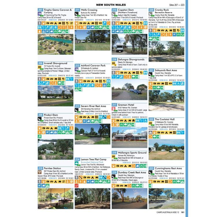 Camps 12 Australia Wide Free & Budget Camping Sites Guide Easy To Read Edition Multicoloured B4