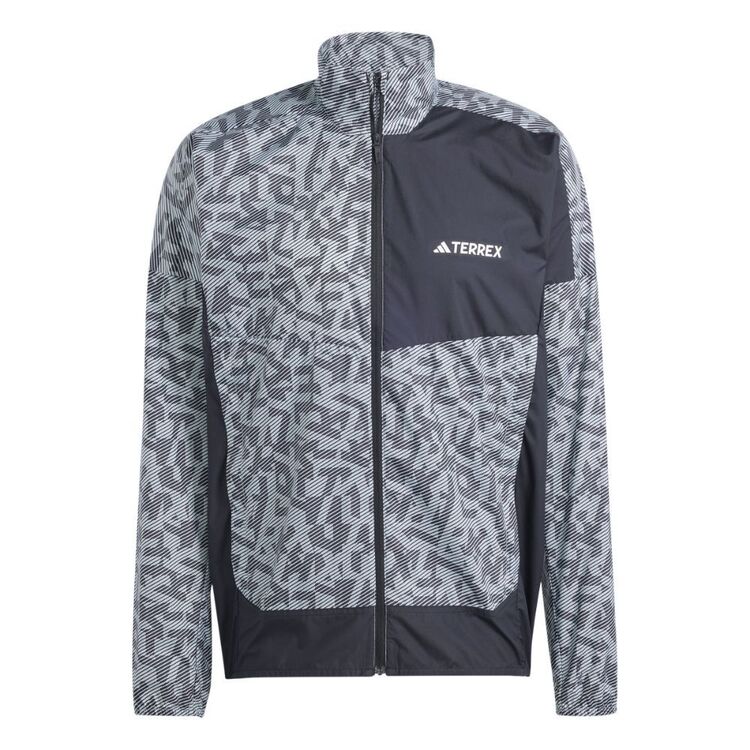 adidas Men's Terrex Run Wind Jacket Silver & Black