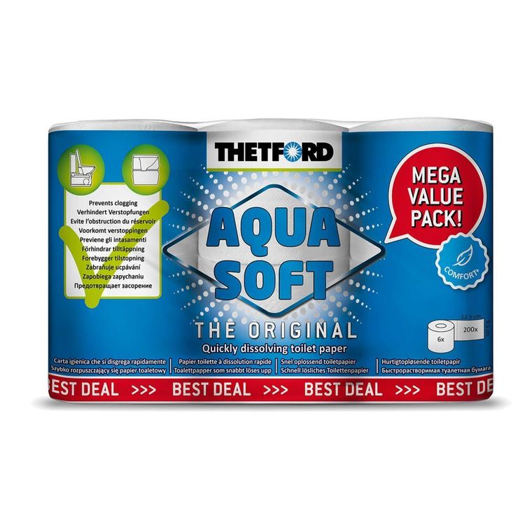 Thetford Aqua Soft Toilet Rolls 6 Pack White