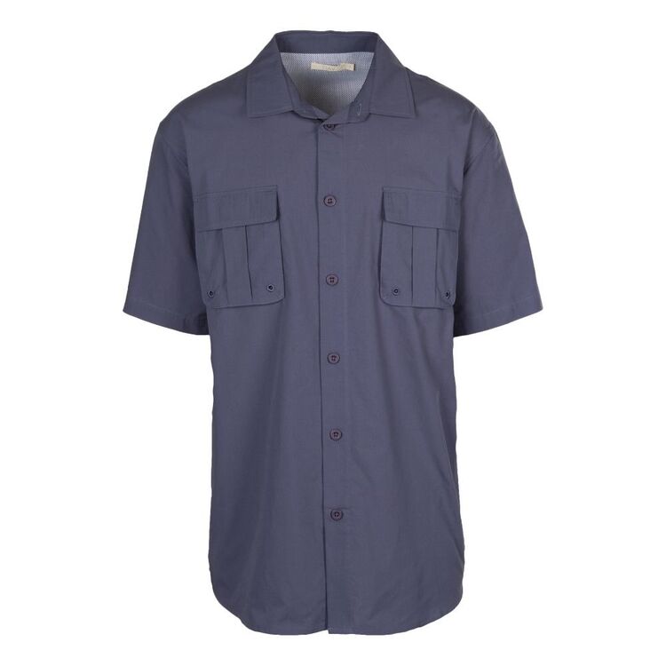 Trip In A Van Men's Woven Yarn Short Sleeve Shirt Washed Navy