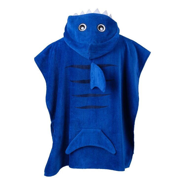Cape Kids Shark Hooded Towel Blue One Size