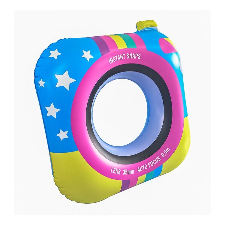 We Love Summer Polaroid Camera Pool Ring Pink & White