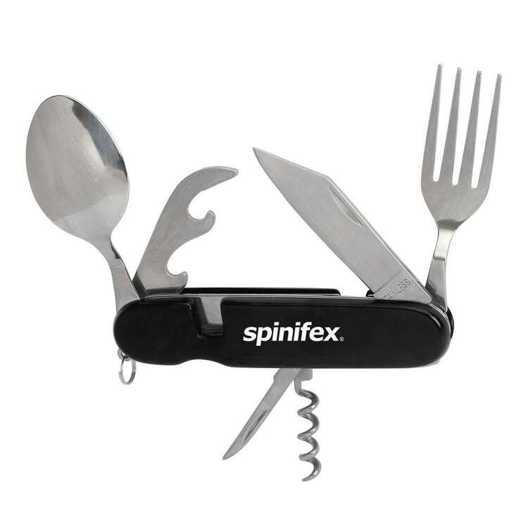 Spinifex 6-in-1 Multitool with Spoon & Fork Black