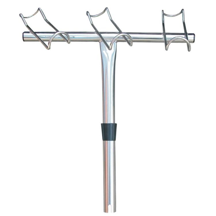 Waterline Stainless Steel 3-Way Rod Holder Starboard Side Grey
