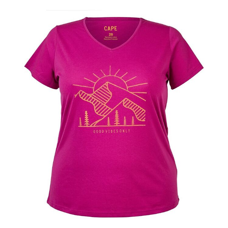 Cape Women's Lacey Orchid Mountain Tee Plus Size Orchid Mountain