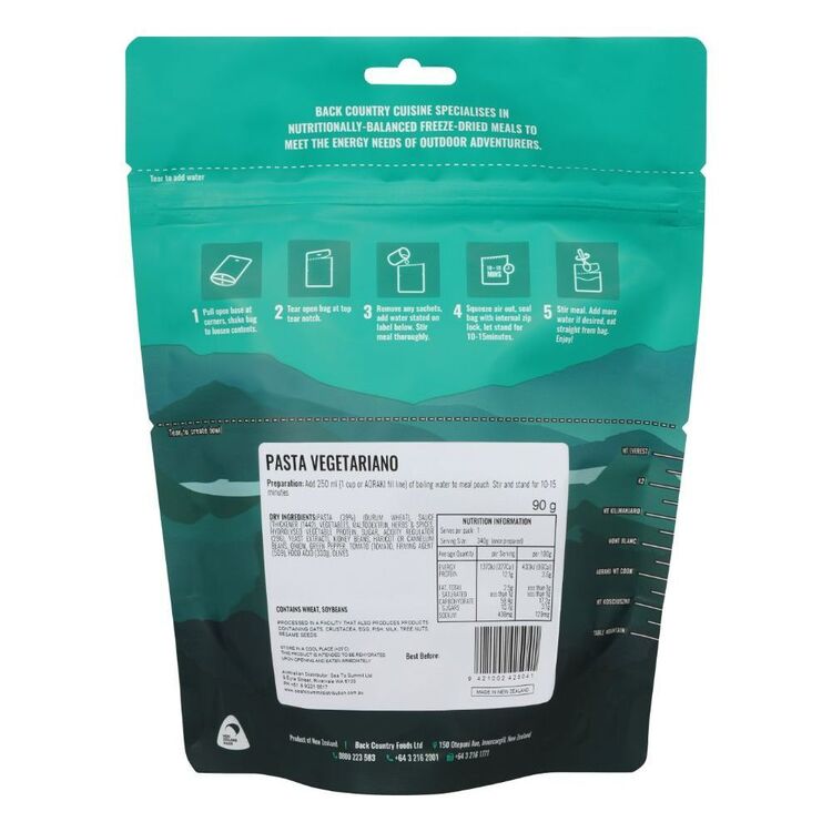 Back Country Cuisine 1 Serve Pasta Vegetariano Multicoloured S