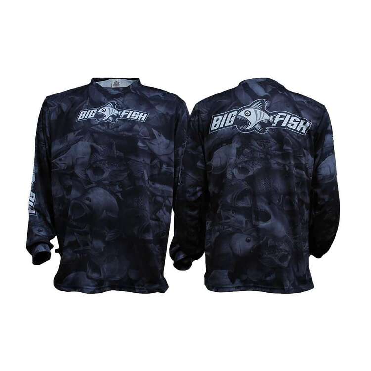 Bigfish Aus Camo Dark Grey Sublimated Fishing Shirt Grey