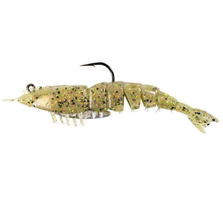 ZMan EZ ShrimpZ Rigged 3.5'' Lures 2 Pack Greasy Prawn