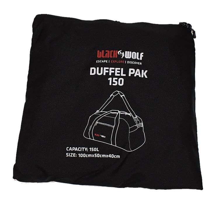 BlackWolf 150L Packaway Dufflepack Black