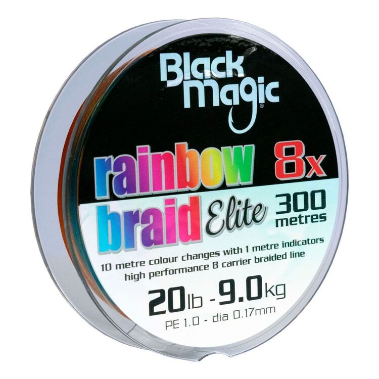 Black Magic 8x Elite Braid Line 150 Metre Spool Rainbow