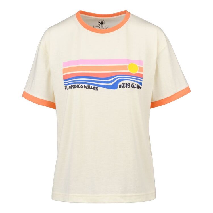Body Glove Women's Destination Rainbow Tee Egret / Print