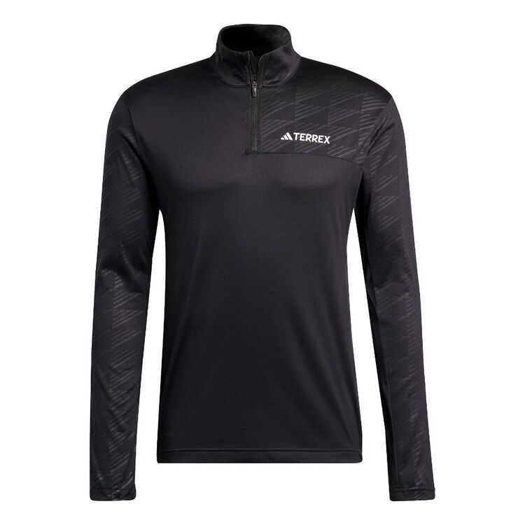 adidas Men's MT Half Zip Long Sleeve Tee Black