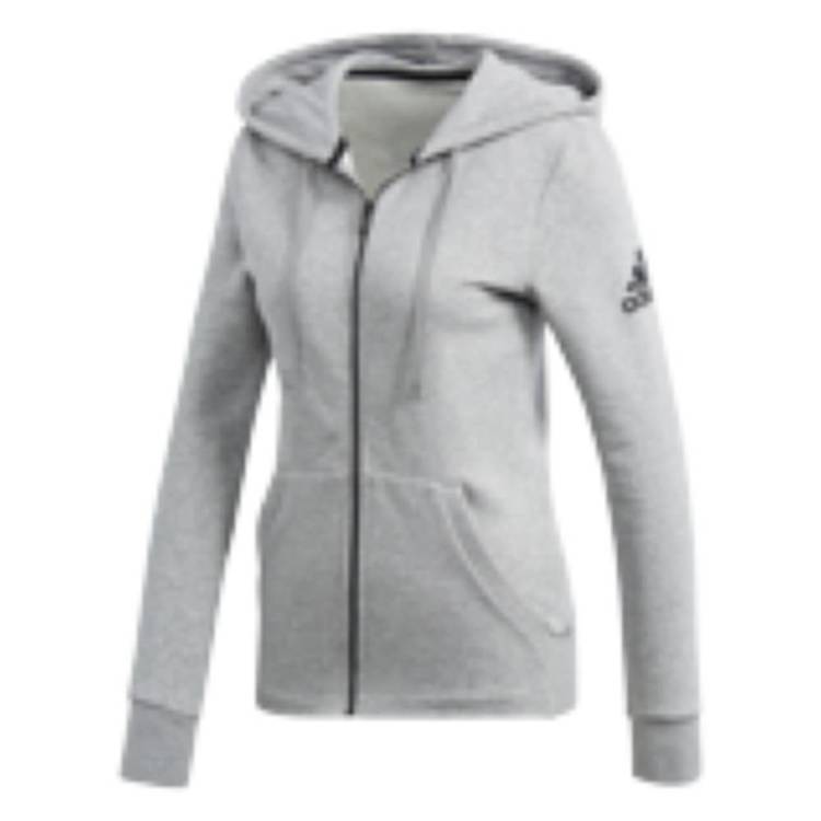 adidas Women's Solid Full Zip Hoodie Medium Grey Heather