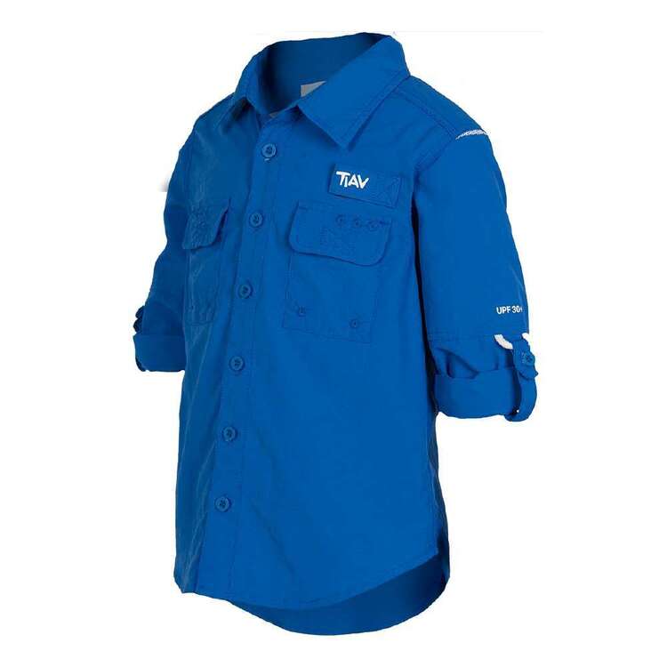 Trip In A Van Kids Fishing Shirt Blue