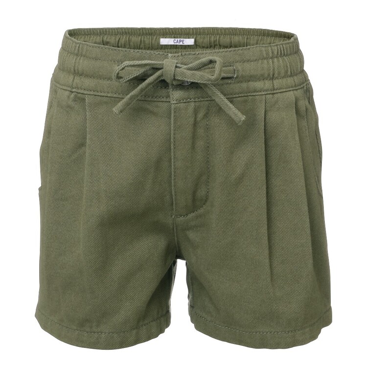 Cape Kids Girl's Paperbag Denim Shorts Olive